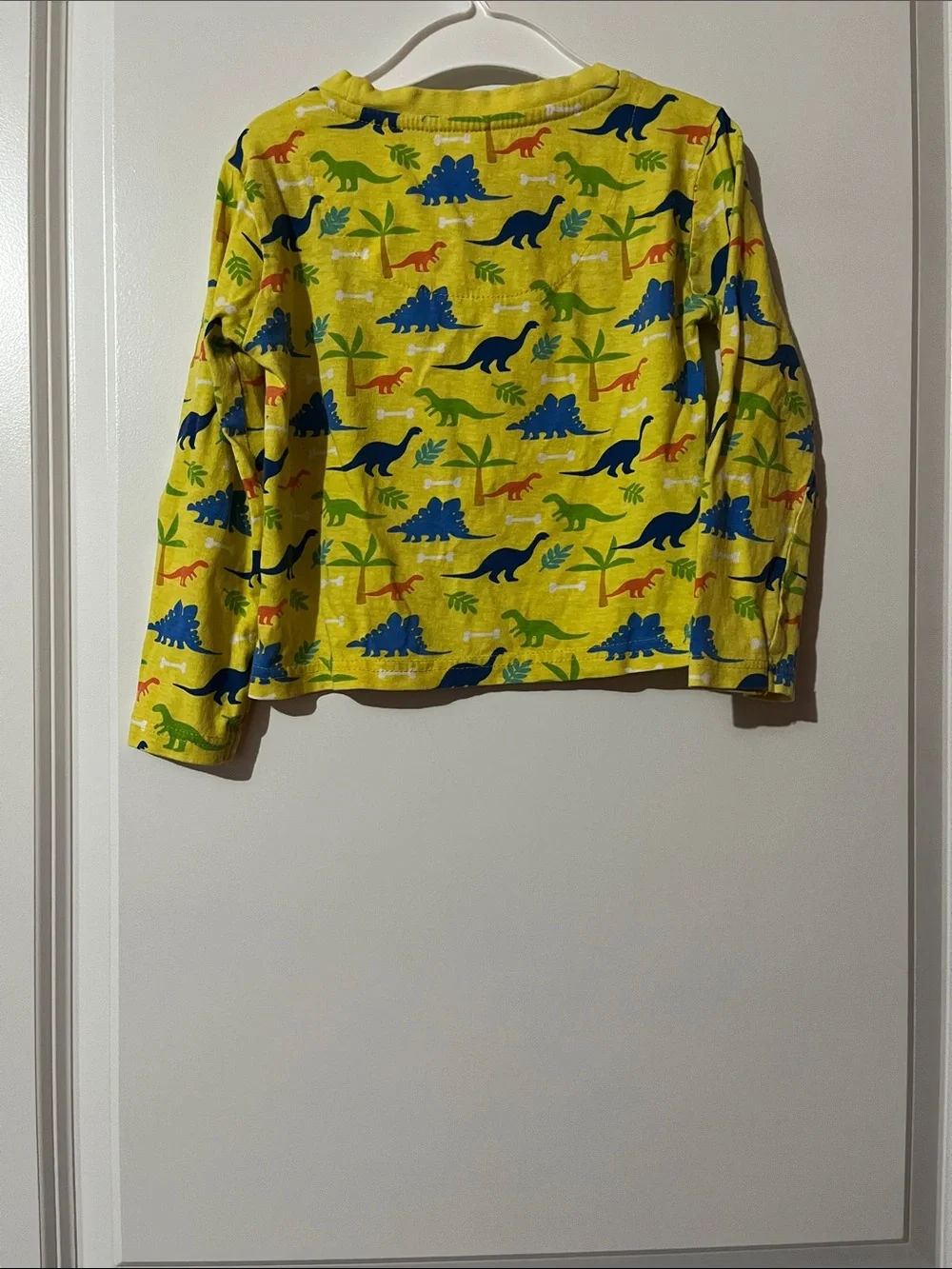 Kids' Yellow Long-Sleeve Dinosaur Tee